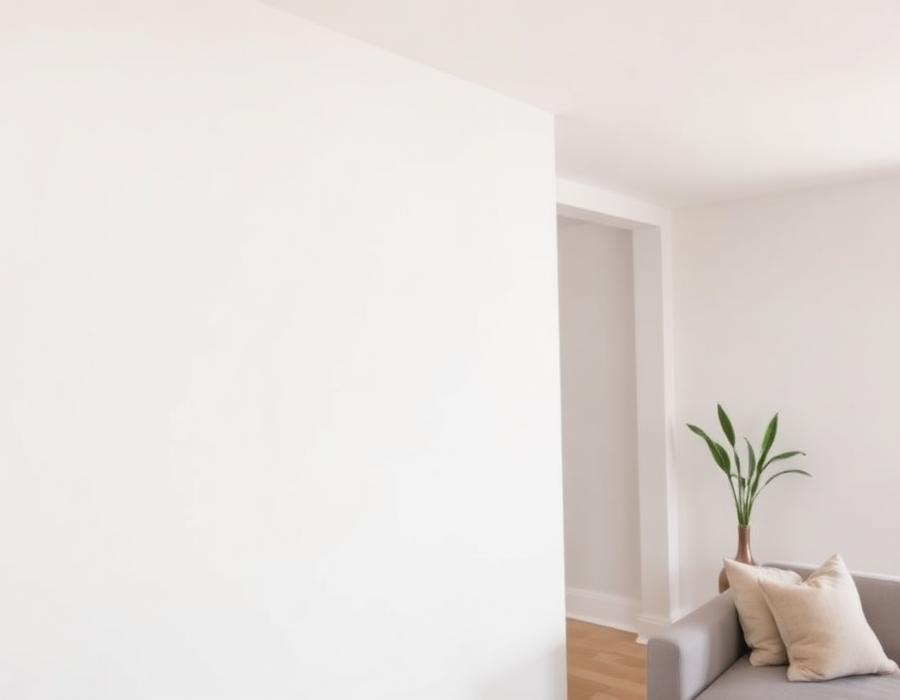 Smooth repaired and repainted drywall wall in a Detroit living room